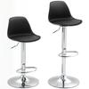 Set of 2 Bar Stools, Bar Chairs, Swivel Chairs with Backrest, Height Adjustable, Up to 120 kg Load Capacity, 42 x 41 x 82-104 cm, Black