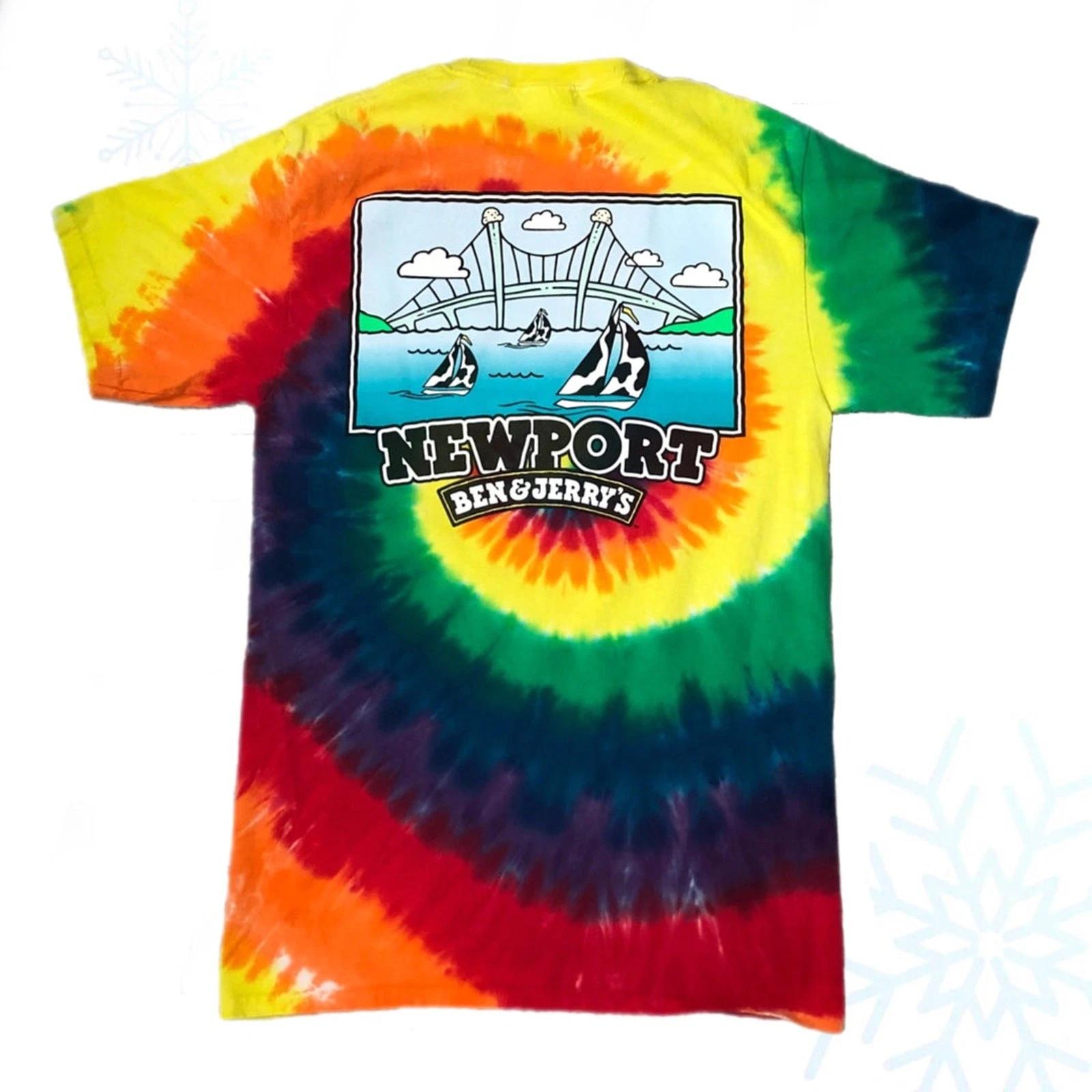 Ben & Jerry s Ice Cream Newport Rhode Island Tie-Dye T-Shirt Small 3XL