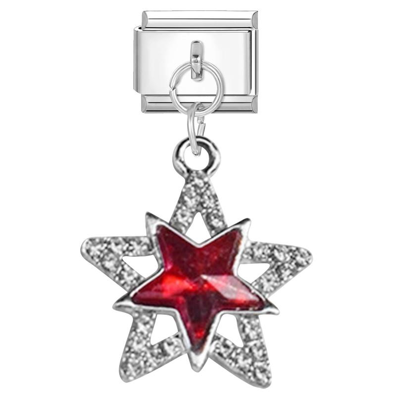 New Shiny Bow Knot Butterfly Moon Star Zircon Pendant Italian Charm Link Fit 9MM Bracelet Stainless Steel Women Men DIY Making
