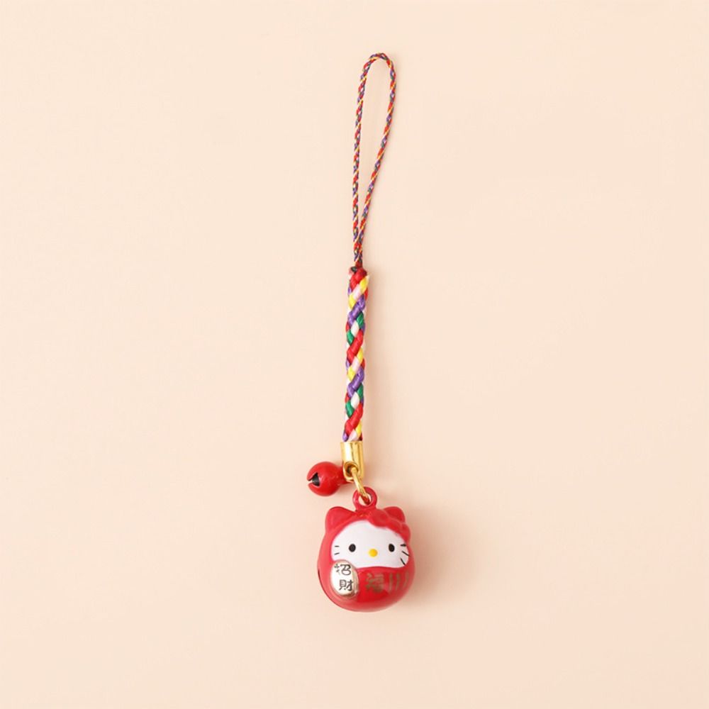 

Chinese Style Lucky Cat Phone Charms Metal Fortune Cat Keychain Maneki Neko Phone Chain Bag Charm Red-Style A