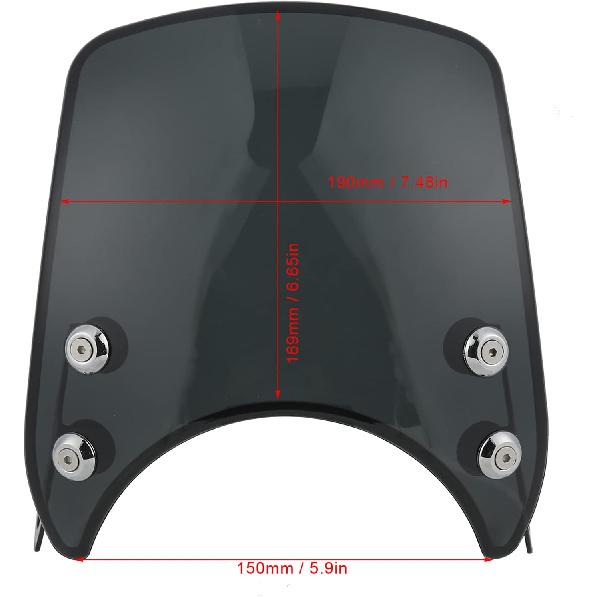 Motorbike Wind Deflector,Retro Motorcycle Windshield PC Wind Deflector Universal for 5-7in Headlight Motorbike Part