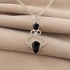 Black Onyx Gemstone 925 Sterling Silver Handcrafted Pendant 1.5" Gift For Wife PP-13-13