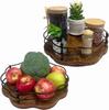 360° Rotating Spice & Cosmetic Organizer - Wooden Desktop Turntable Storage Lazy Susan for Condiments/Makeup, Space-Saving Shelf