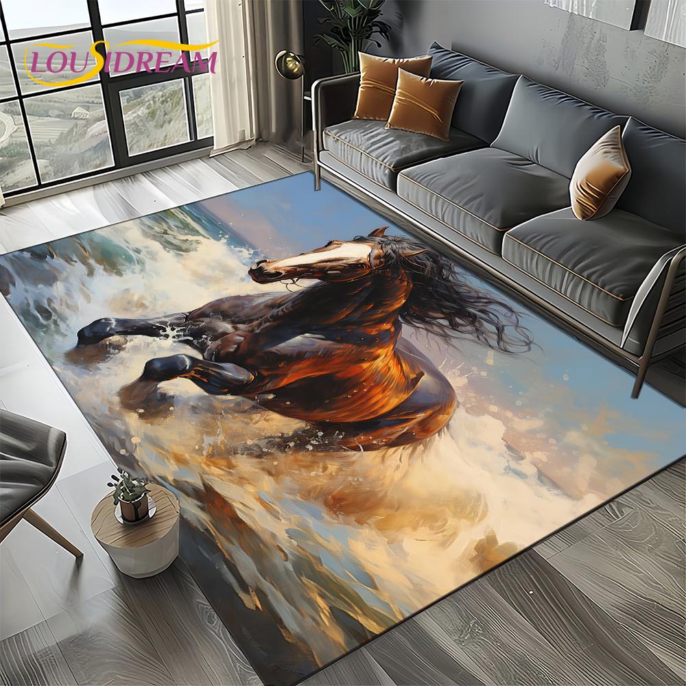 Horse Animal Carpet Rug for Living Room Bedroom Home Sofa Decoration,Kid Rug Floor Mat