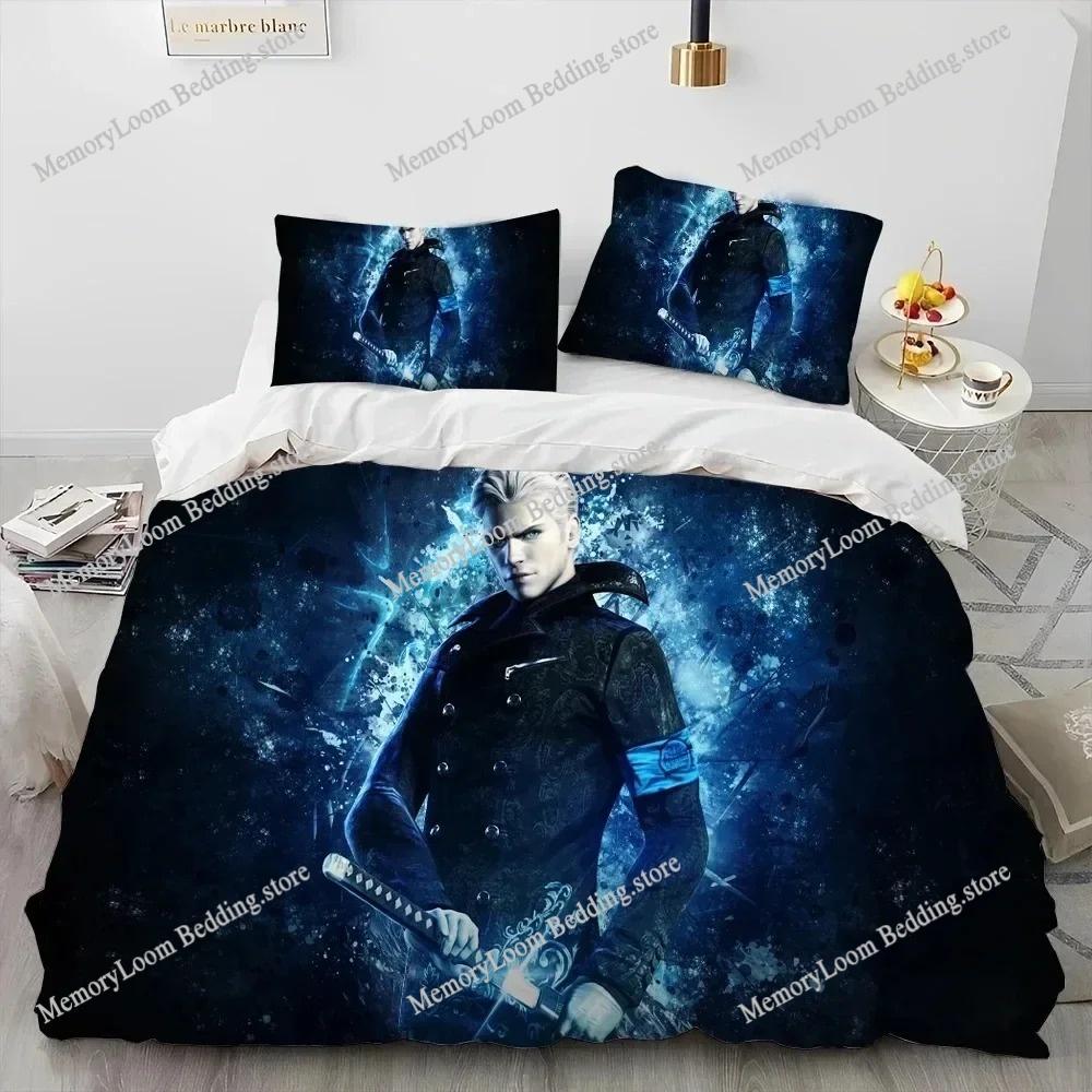 Oyun D-Devil May Cry DMC Oyuncu Yatak Takımı Yorgan Kılıfı Yatak Takımı Yorgan Kılıfı Yastık Kılıfı Yorgan King Queen Boy Erkek Çocuk Yetişkin