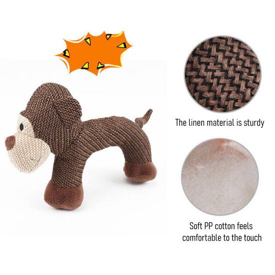Plush Dog Toy Squeaky Stuffed Animal Dog Chew Toy Cute Animal Design Puppy Teething Toy for All Breeds Relieves Boredom And Anxiety