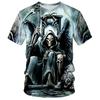 Death God Skull 3D Printed Men's Casual Round Neck Short Sleeved T-shirt