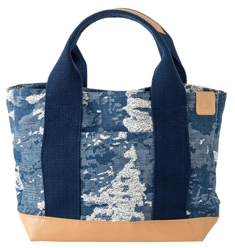 

Choose from 2 types Cute camouflage pattern denim soft material canvas tote bag camouflage pocket divider zipper [Sleeping Sheep] (navy (small))