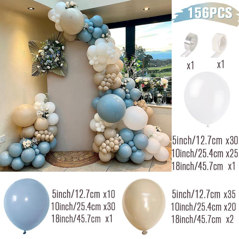 Staubblau Creme Weiß Sand Beige Ballon Girlande Bogen Set Baby Shower Junge 1. Geburtstag Party Dekoration Gender Reveal Zubehör