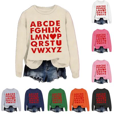 Ladies' Casual Women's Printed Round Neck Pullover Hoodie