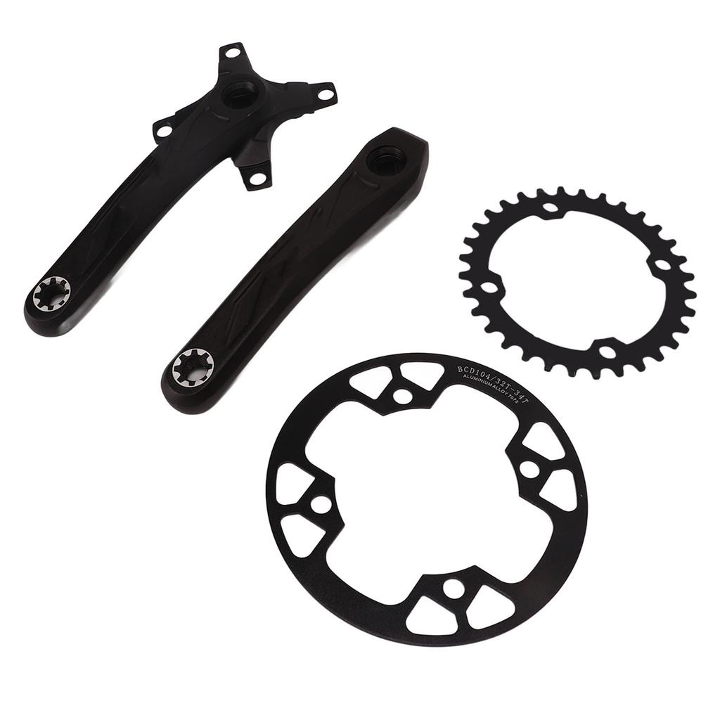 Bicycle Crankset Aluminium Alloy High Strength Lightweight Bicycle Crank Chainring Set for Mountain Bike