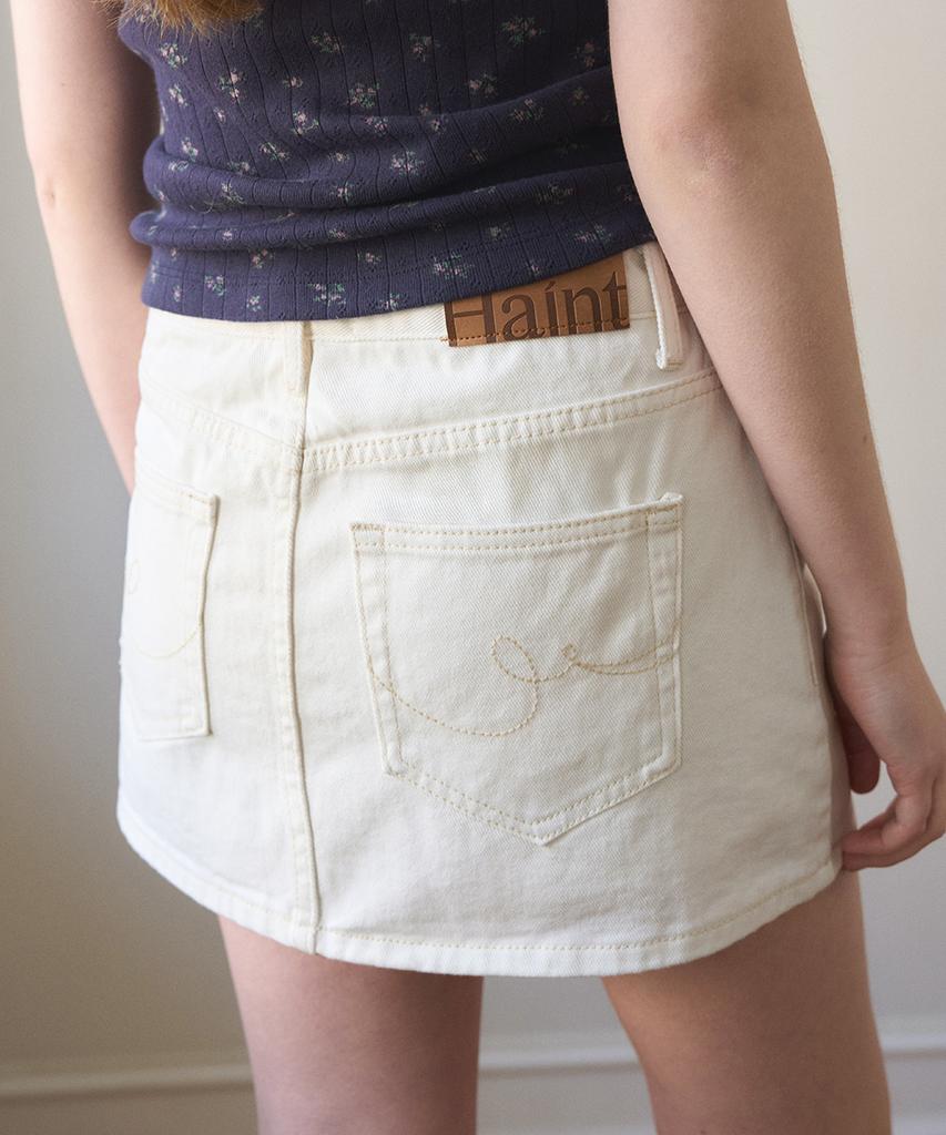 Heint Low Rise Inner Pants Mini Skirt 2Col_Ivory