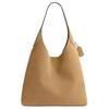 Brooklyn 39 Logo Suede Tote Bag Large Women Tote Bags Beige CW636-B4SN