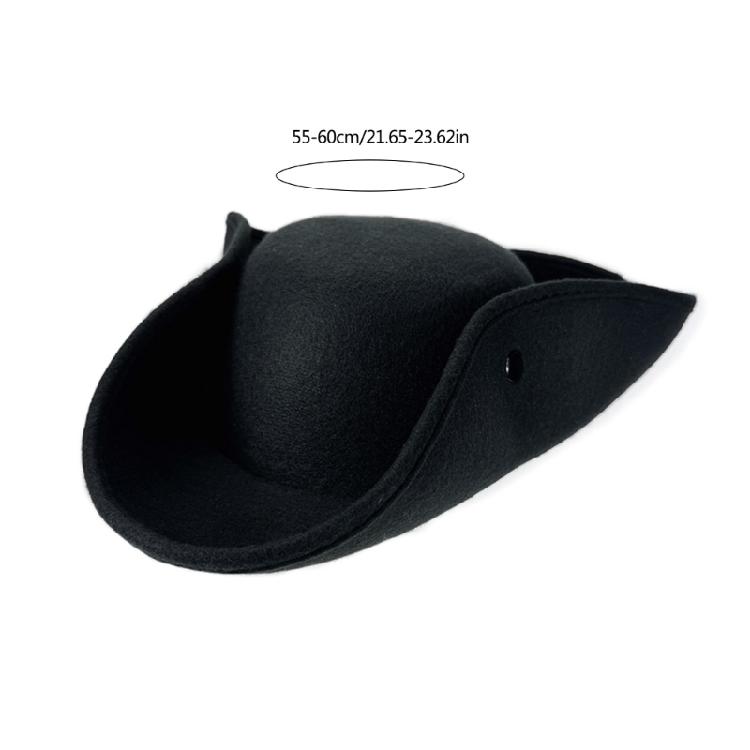 Cosplay Pirate Captain Hat for Women Men Halloween Party Tricorne Hat Roleplay Pirate Cocked Hat for Stage Performances