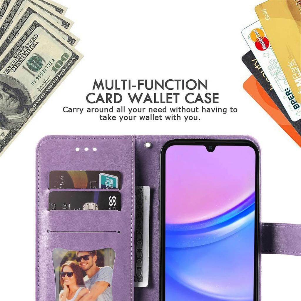 For Samsung Galaxy A17/A26 5G/A16 5G/A16 4G Case Floral Pattern PU Leather Wallet Stand Phone Cover