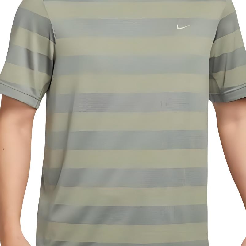 Nike Primary Stmt Ss Ext Sports Striped Breathable Short Sleeve T-Shirt Men Tops Green Gray HJ3152320
