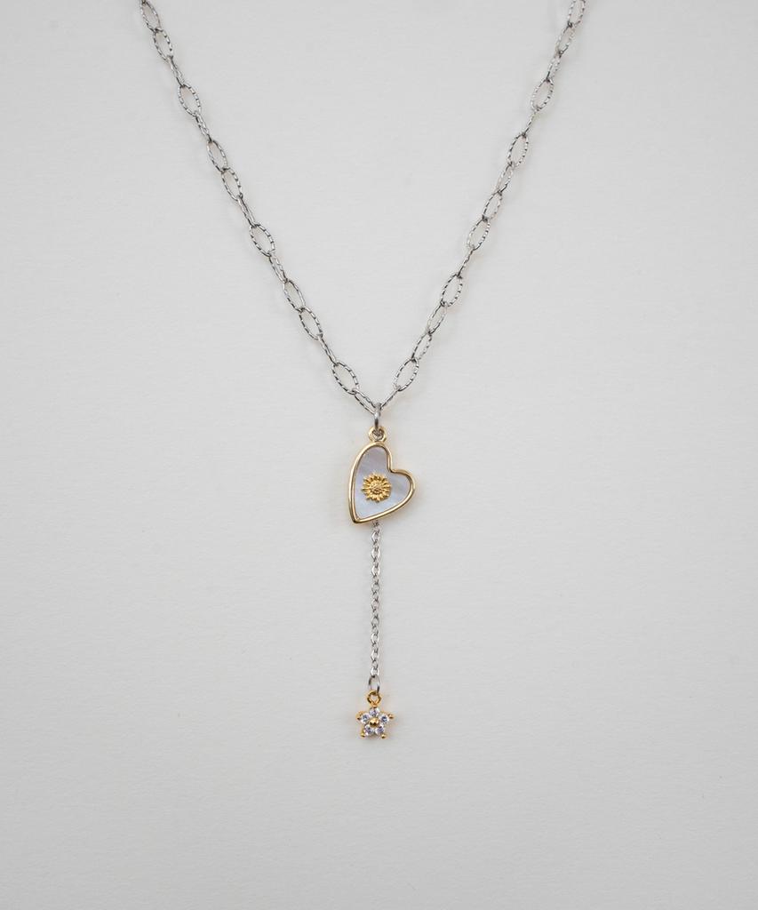 Merrymotive Heart Shell And Drop Star Combination Necklace