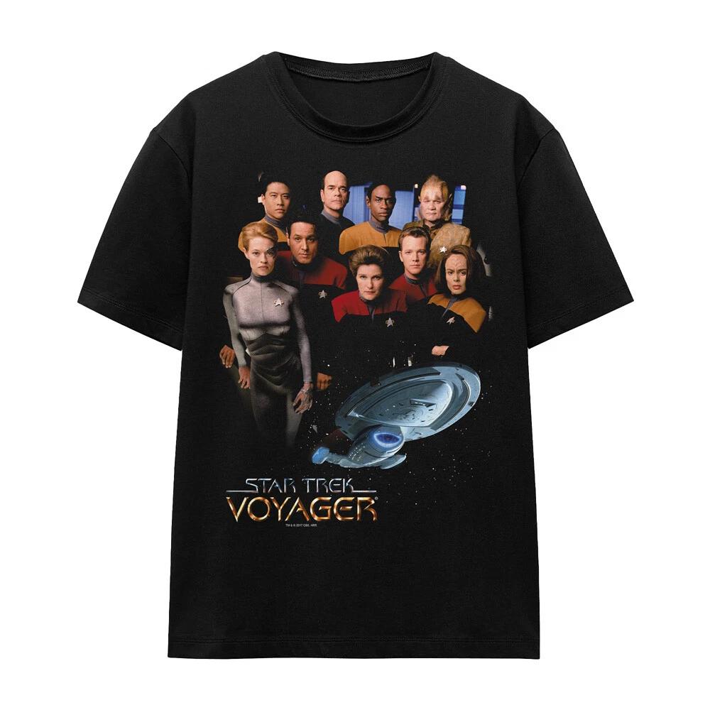Женская футболка с экипажем Star Trek Voyager S-2XL, Черная S