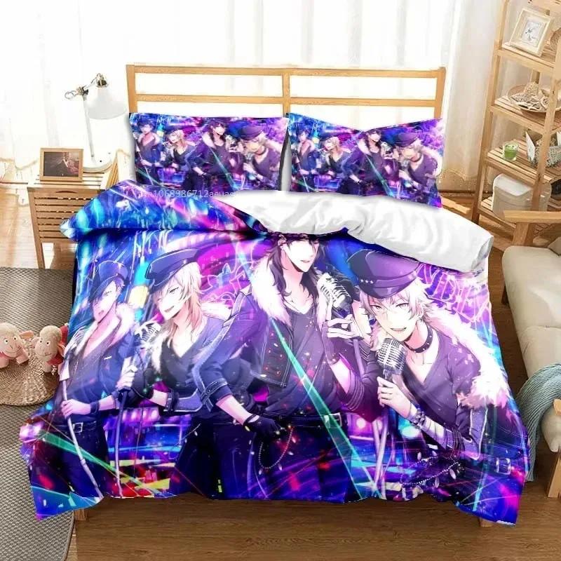 3D Anime Rockband Ensemble Stars Ganzjahres-Einzelbettwäsche-Set 3-teiliges Bettdecken-Set Bettbezug Doppel-King Bettdeckenbezug