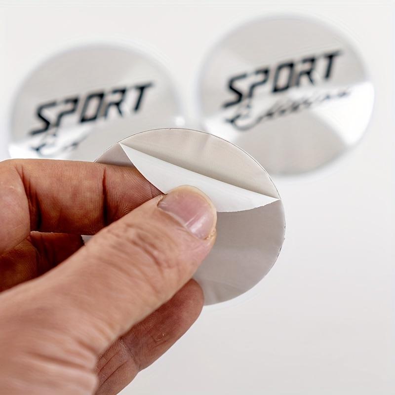 Set of 4 56Mm Sports Car Wheel Hub Center Cap Stickers Aluminum Alloy Decals Car Decoration Stickers Wheel Stickers Silver Color