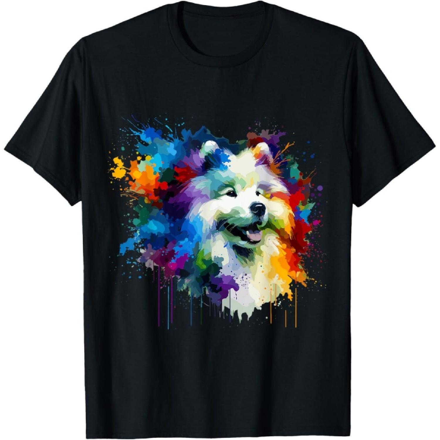 

Splash Art Samoyed Dog Sammies T-Shirt XXXXXL чорний