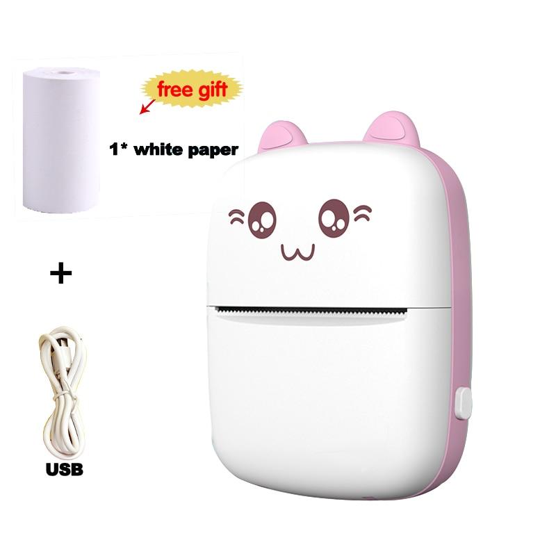1 Set Portable Thermal Printer Mini Bluetooth Wireless Photo Pocket Thermal Label Printer Multifunctional HD Mini Printer YSXX