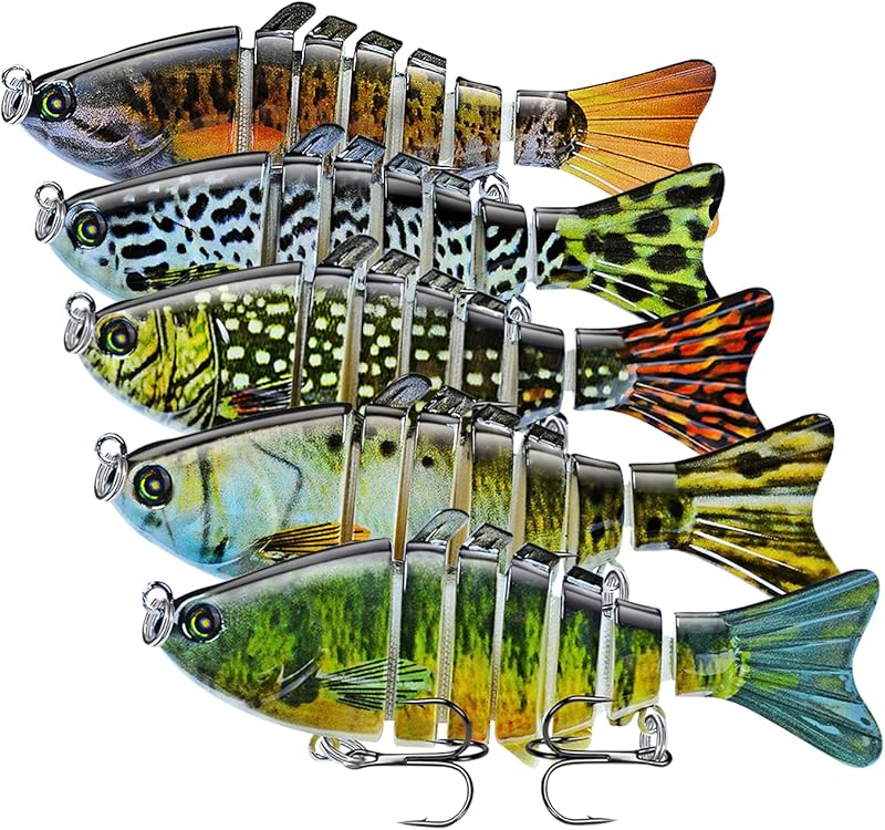 10cm16.5gMulti-Joint Slow Sinking Lure Set Bionic Bait Universal for Freshwater and Saltwater Bass Trout Crappie Special