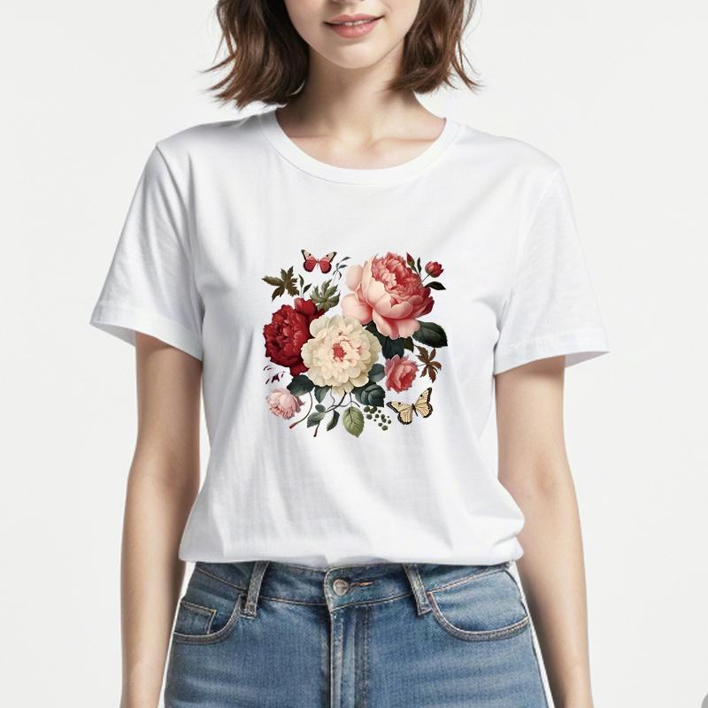 Vivid Flowers Iron On Transfer Stickers Print On T-Shirt Dresses Heat Press Appliqued Diy Cartoon Flowers Patches Beautiful