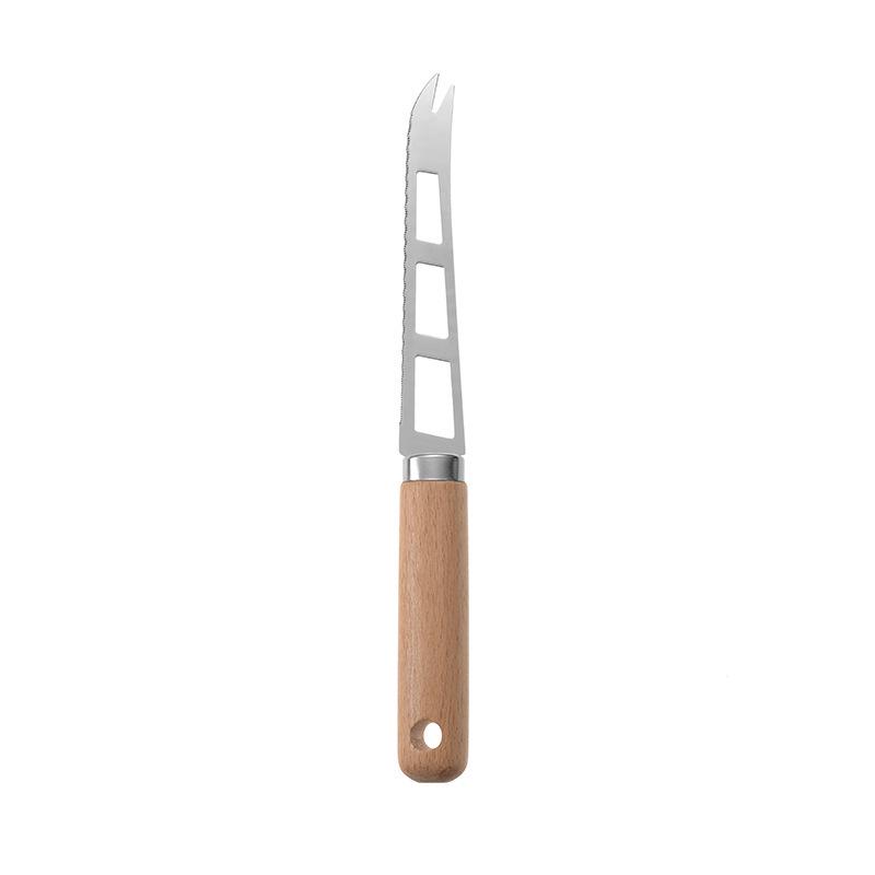 Small Kitchenware Set: Wooden Handle Gadgets with Pizza Knife, Cheese Knife, and Stainless Steel Egg Beater