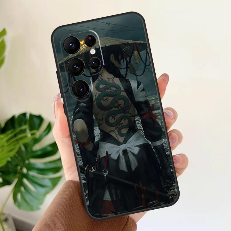Samurai Warrior Geisha Soft Case For Samsung Galaxy S25 S24 S23 S22 S21 Ultra S9 S10 Plus S23 FE S24 FE Phone Cover