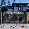 Feestvlag, 1 stuk, polyester materiaal, horrorcircus thema garage decoratie - kwaadaardig en moordenaar ontwerp