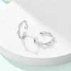 New In Geometry Wound Ear Loops 925 Silver White Zircon Earrings Jewelry Women Earrings Girlfriend Anniversary Gift