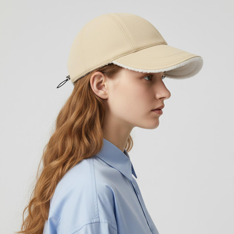 Vicky Wool Poggle Ball Cap Winter Hat beige