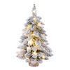 1 Prelit Tabletop Christmas Tree Snow Flocked Christmas Tree with Led Lights Wood Base Mini Xmas Pine Tree for Table Desk Home Christmas Decor