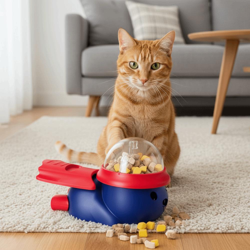 Plastic Dog Puzzle Feeder Cartoon Pet Interactive Toy Dog Food Dispenser Mealtime Fun