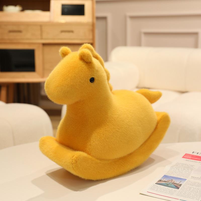 Creative and Cute Simulation Rocking Horse Plush Toy Animal Living Room Sofa Dopamine Pillow for Children