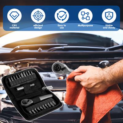 Mini Ratchet Wrench Set 22 In 1 Multifunctional Right Angle Screwdriver Kit Small Ratcheting Screwdriver Combination Set