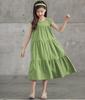 Yuwan Summer Sleeveless Long Maxi Dress with Tiered Summer Dress for Elementary School Stylish Korean Size 130 Kids' Dress, Dress, Girls' Skirt,