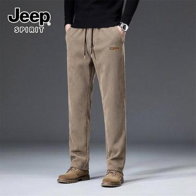 JEEP SPIRIT Men's Chenille Straight-Leg Casual Pants