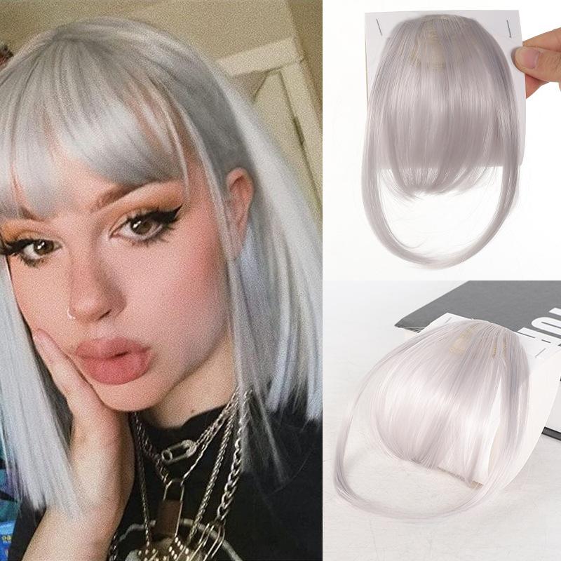 Peluca con flequillo frontal natural para mujer, postizo con flequillo falso realista, invisible y sin dejar rastro