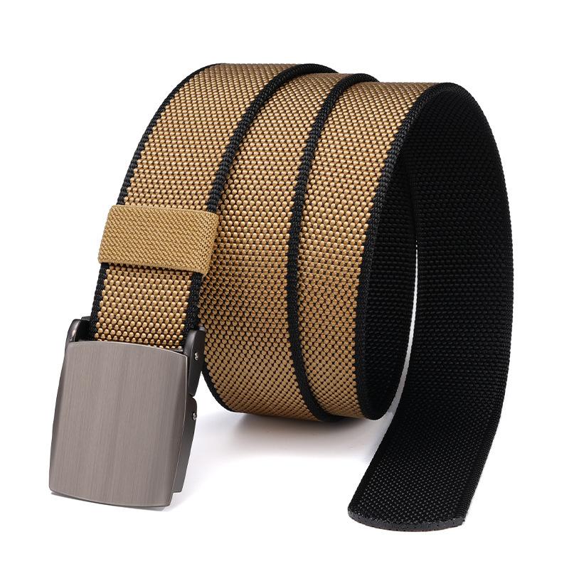 New Trouser Belt Tactical Alloy Automatic Buckle Nylon Belt Men's Canvas Belt Outdoor Workwear Men's Belt