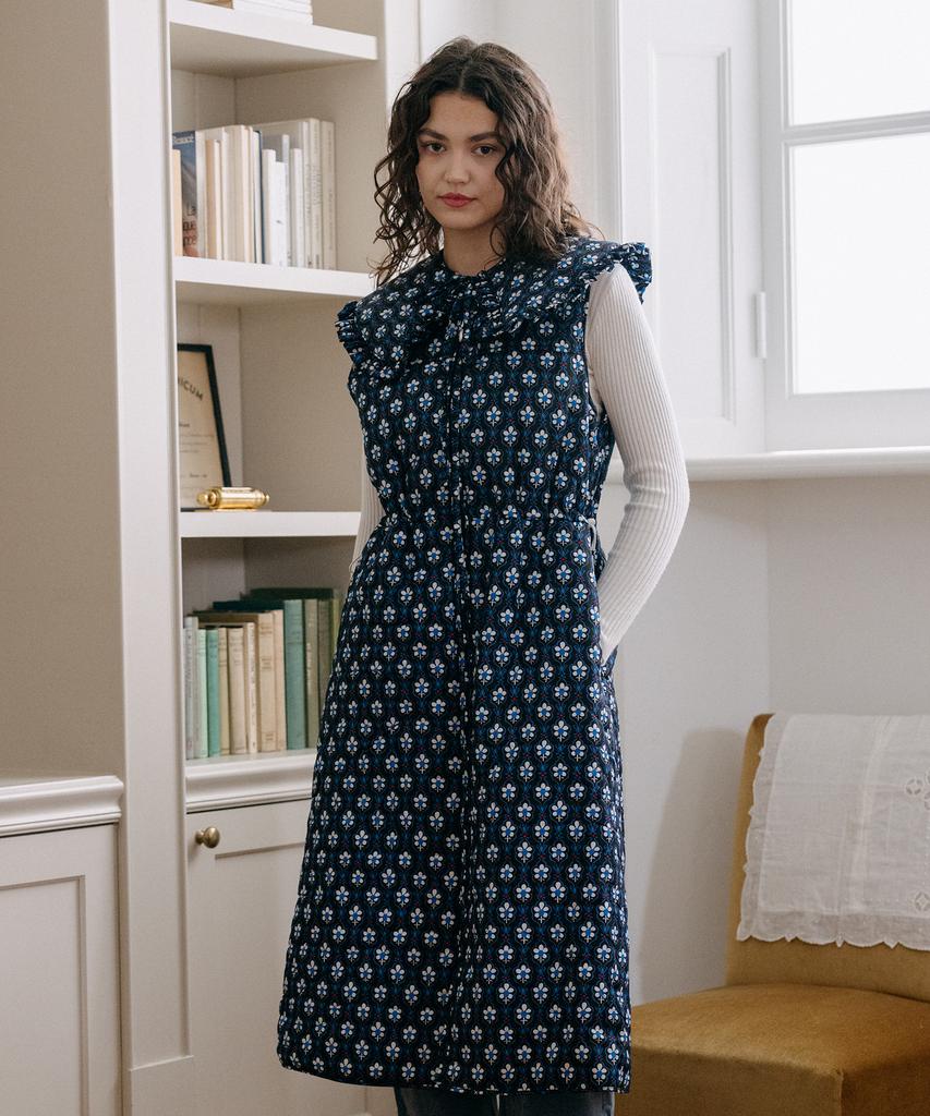 Bonide [Set] Quilted Long Vest Dress + Cape