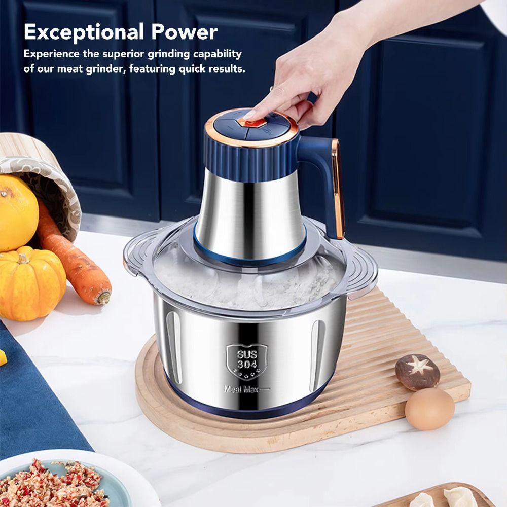 Stainless Steel Electric Chopper 5L Capacity Vegetable Chopper Meat Grinder  Meat Processing