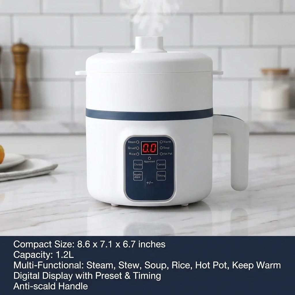 1.7L 220V Electric Rice Cooker Single Double Layer Non-Stick Smart Mechanical Multi-Cooker for Home Use Steamed Rice Pot