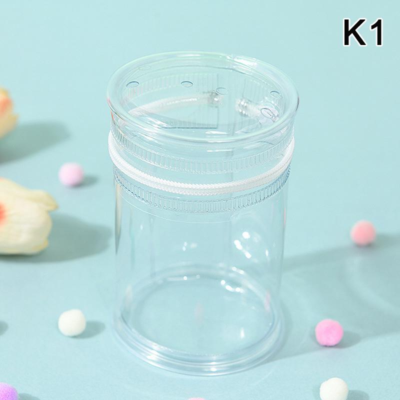 Dustproof Barrel-shaped Mystery Box PVC Organizer Transparent Storage Box Doll Bag Organization With Keychain Case