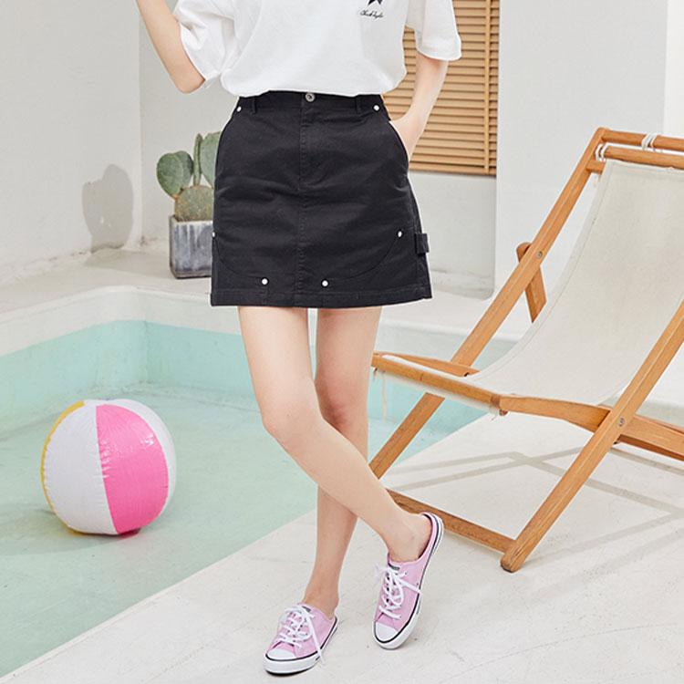 Converse Casual Short Skirts Women's Black 10023195-A01