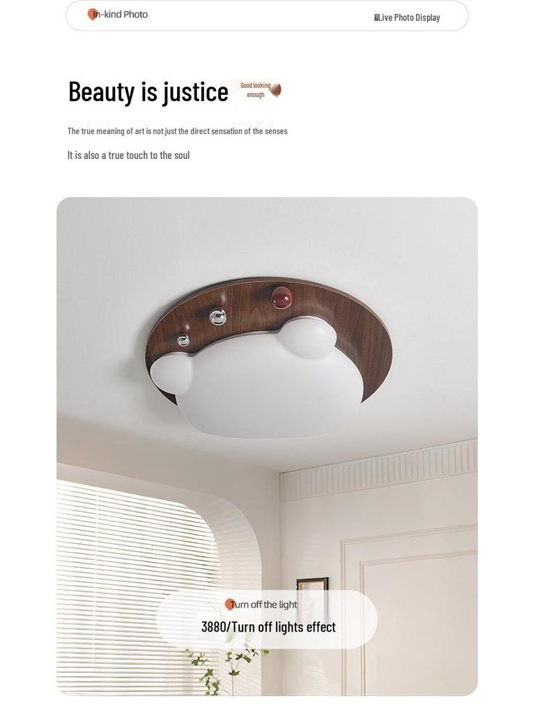 Modern Chinese Cartoon Panda Ceiling Light for Kids' Room