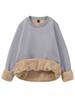 KEFITEVD Thick Cotton Warm and with a Fleece Perfect for Casual and Light Size L Women's Fleece-Lined Sweatshirt, Comfortable, Lining, Winter, Wear,