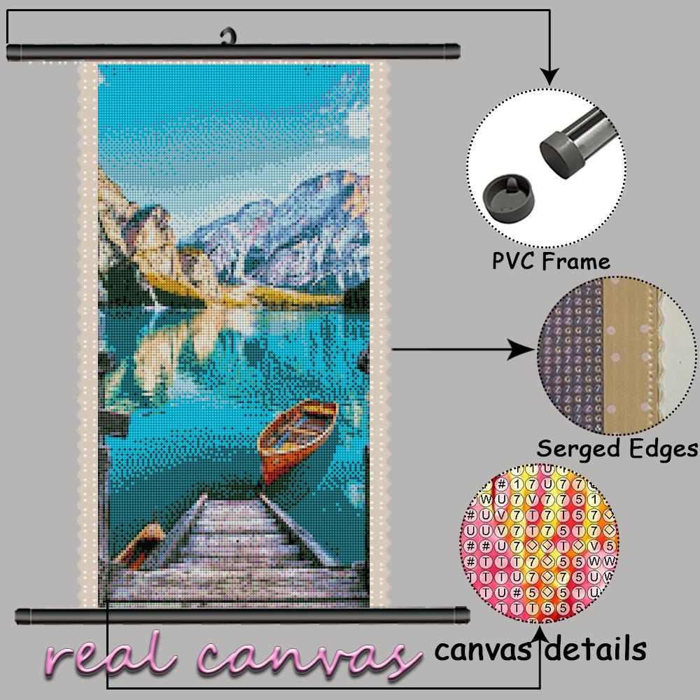 5D DIY Frame Diamond Painting Landscape Embroidery Mountain Mosaic Lake Painting Art Stitch Cross Home Decor