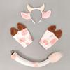 Cow-Themed Halloween Costume Set: Headband Ears Tail Hooves Party Performance Cosplay